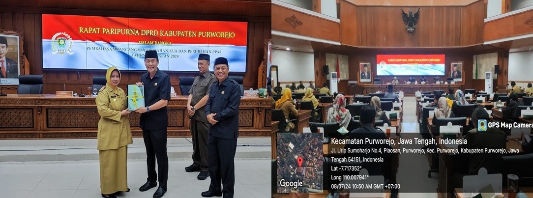 DPRD Kab.Purworejo melaksanakan Rapat  Penyampaian Perubahan Paripurna KUA PPAS Tahun 2024